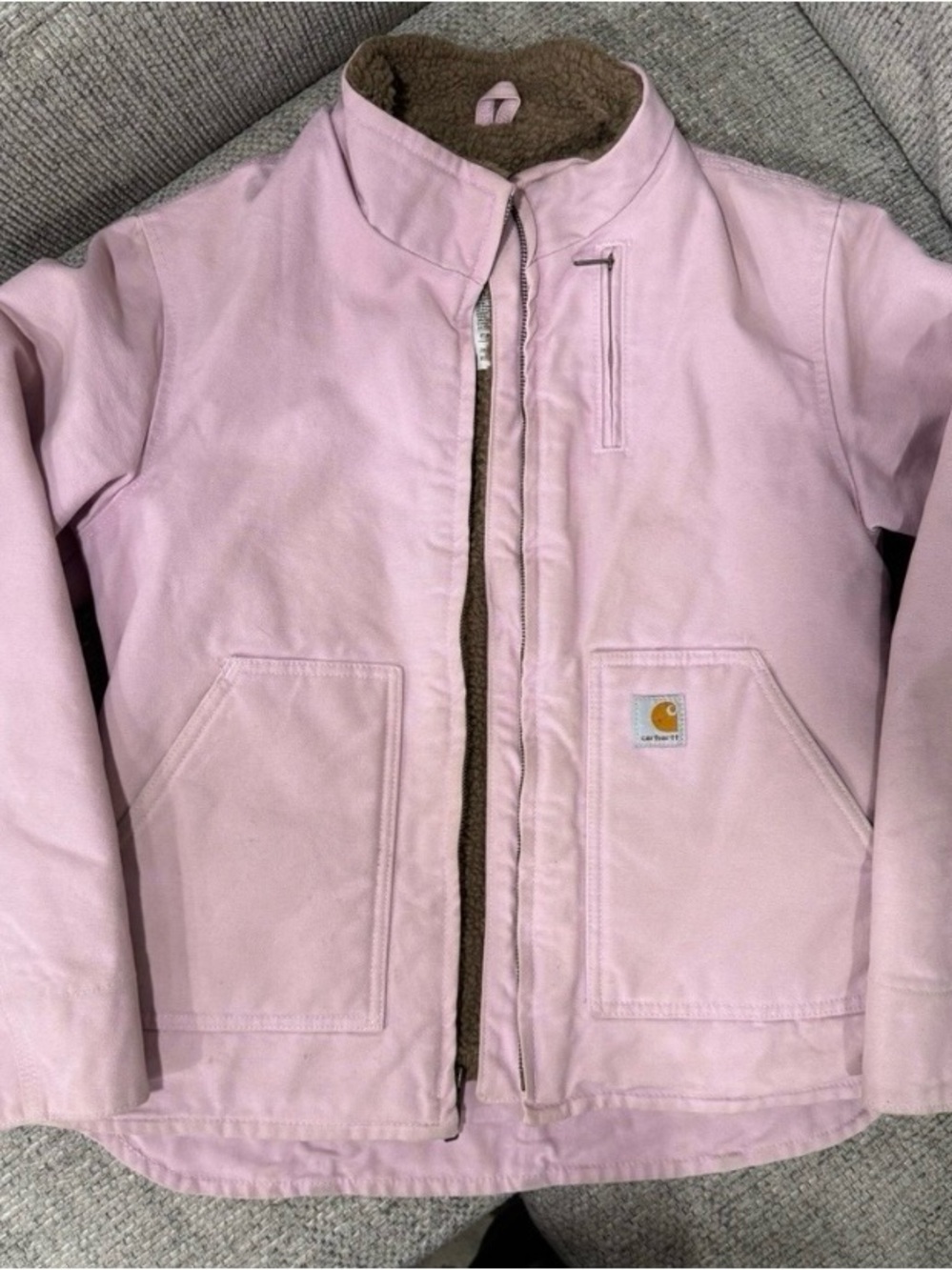 RARE Woman’s Carhartt Light Pink Sherpa-Lined Jacket